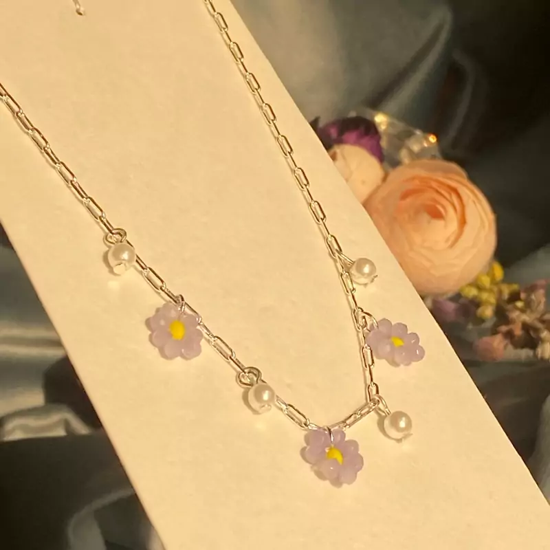 گردنبند گل ظریف زنانه بسیار زیبا و خاص اکسسوری و بدلیجات جذاب کادو تولد کد