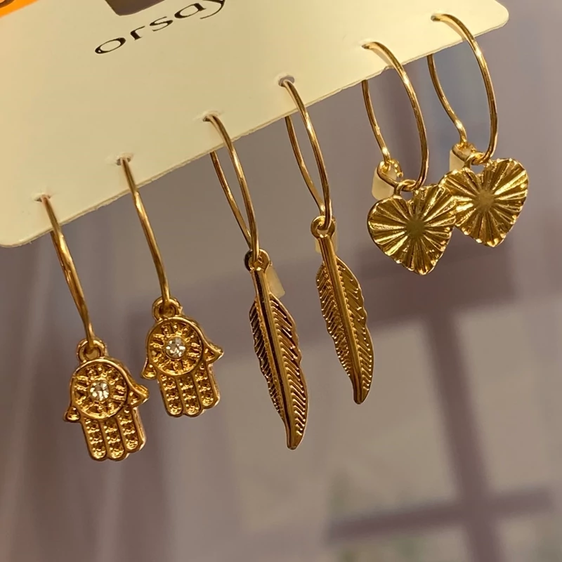 پک گوشواره سه تایی زنانه دخترانه شیک و جذاب