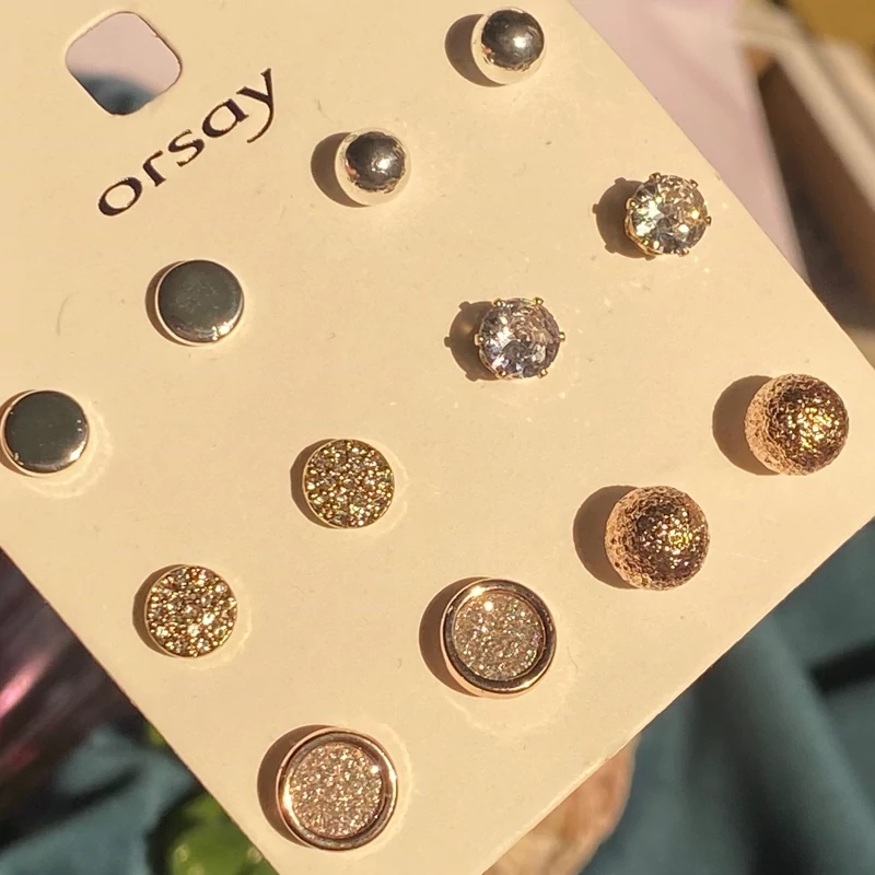 خرید و قیمت پک 6 تایی گوشواره میخی دخترانه زنانه شیک جدید